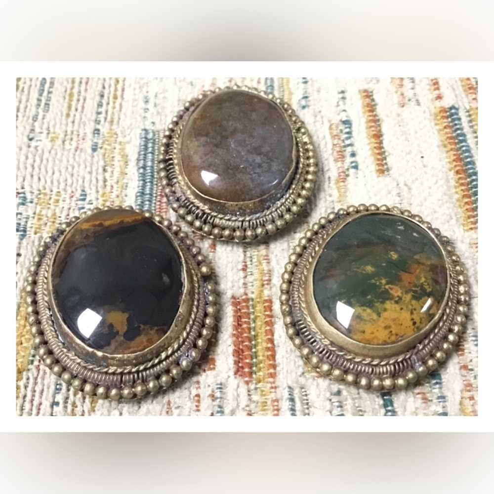 3pc Handcrafted Large Natural Stone Charms for Jewelry Making